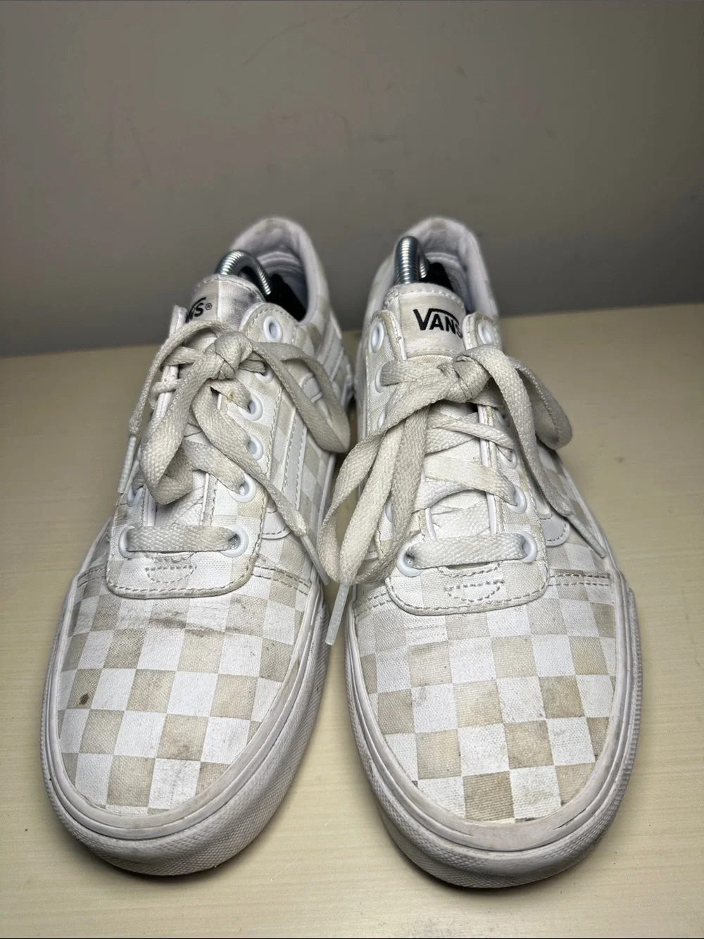 Vans Checkerboard Low-Top Sneakers - White/Cream